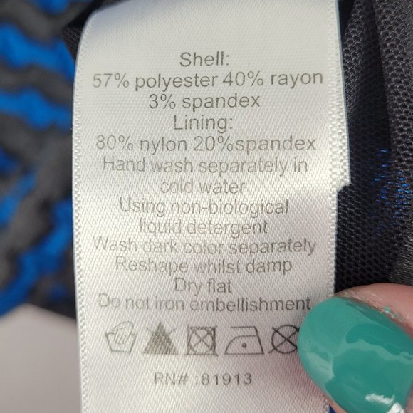 Plenty by Tracy Reese Blue Gray Geometric Stripe Stretch Sheath Dress M - Picture 4 of 6